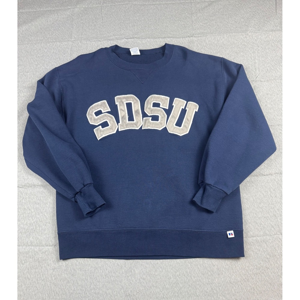 VTG Russell Athletic SDSU South Dakota State University Sweatshirt Navy Large